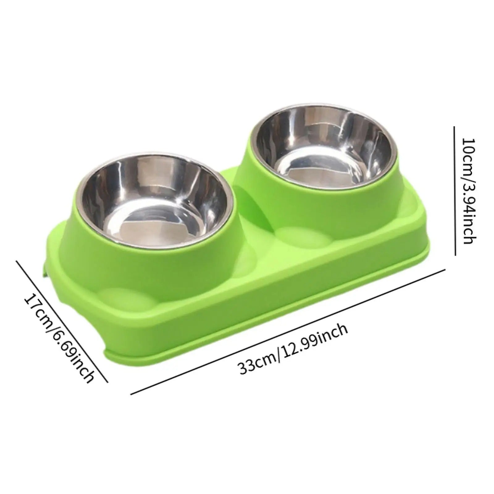 Rack height detachable double bowl - pet feeding bowl