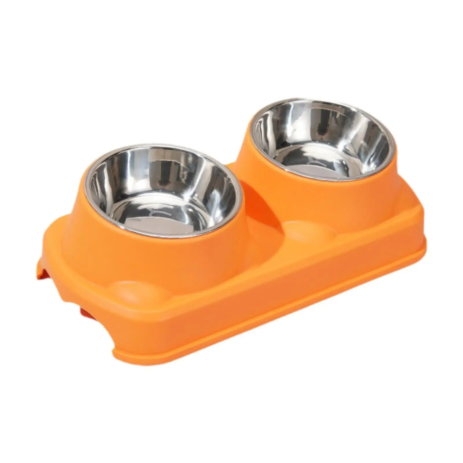 Rack height detachable double bowl - pet feeding bowl