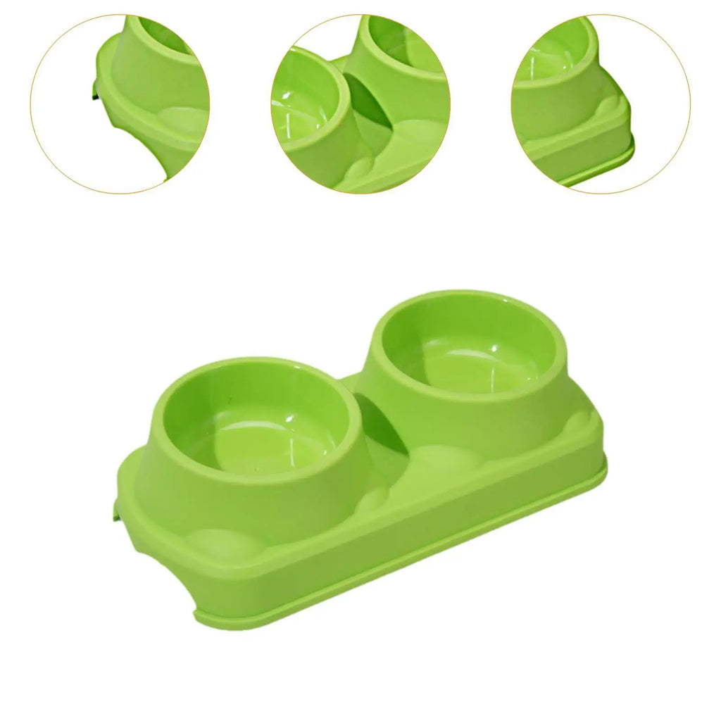 Stand height non removable double bowl - pet feeding bowl