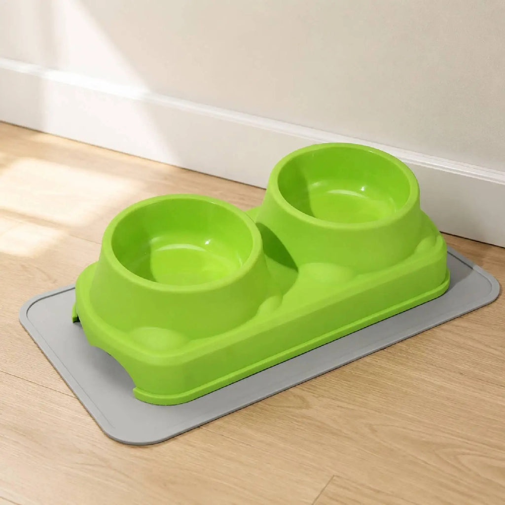 Stand height non removable double bowl - pet feeding bowl