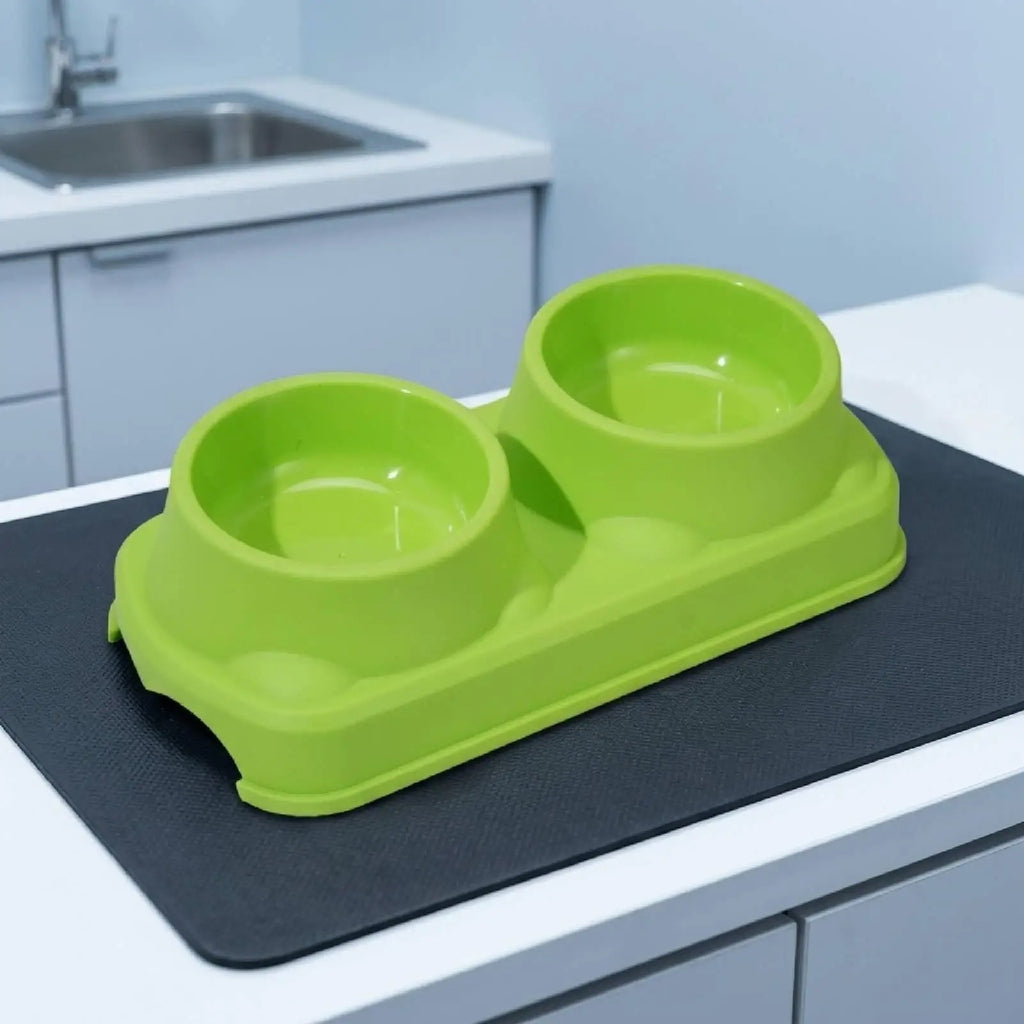 Stand height non removable double bowl - pet feeding bowl