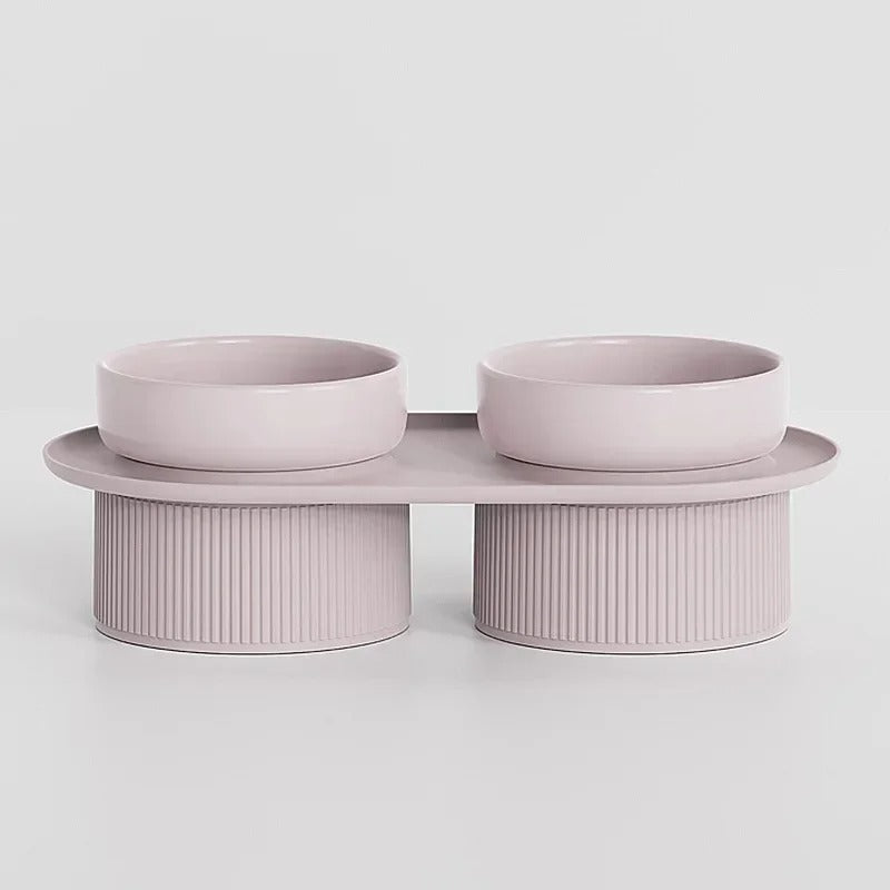 Ceramic frame high pet feeding bowl
