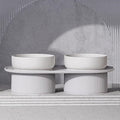 Ceramic frame high pet feeding bowl
