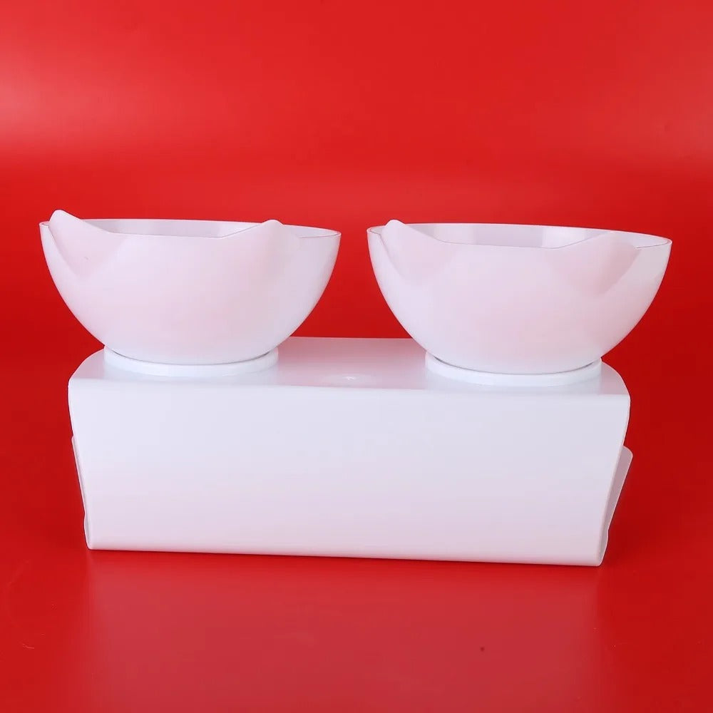Transparent Aerial Pet Bowl - Double Bowl