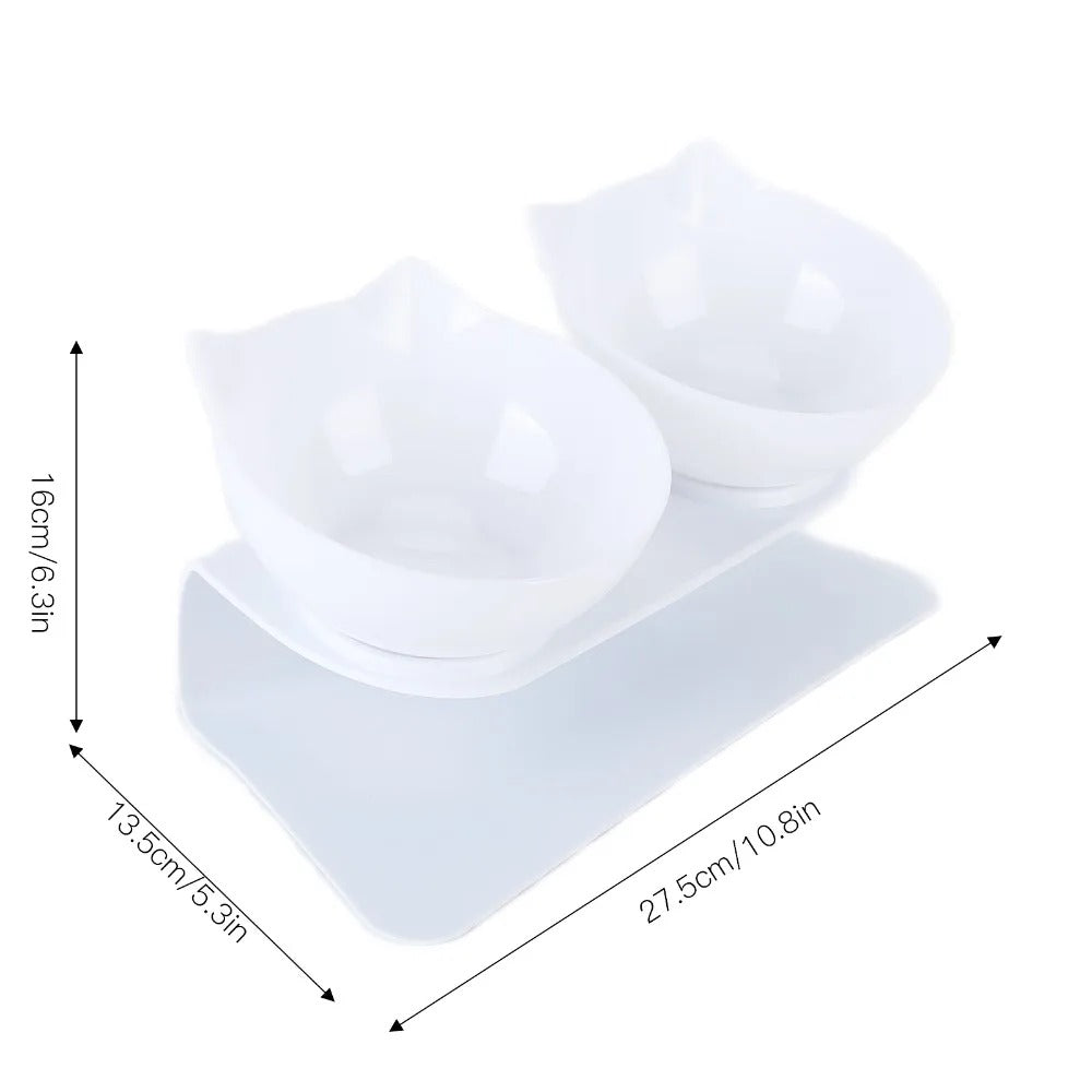 Transparent Aerial Pet Bowl - Double Bowl