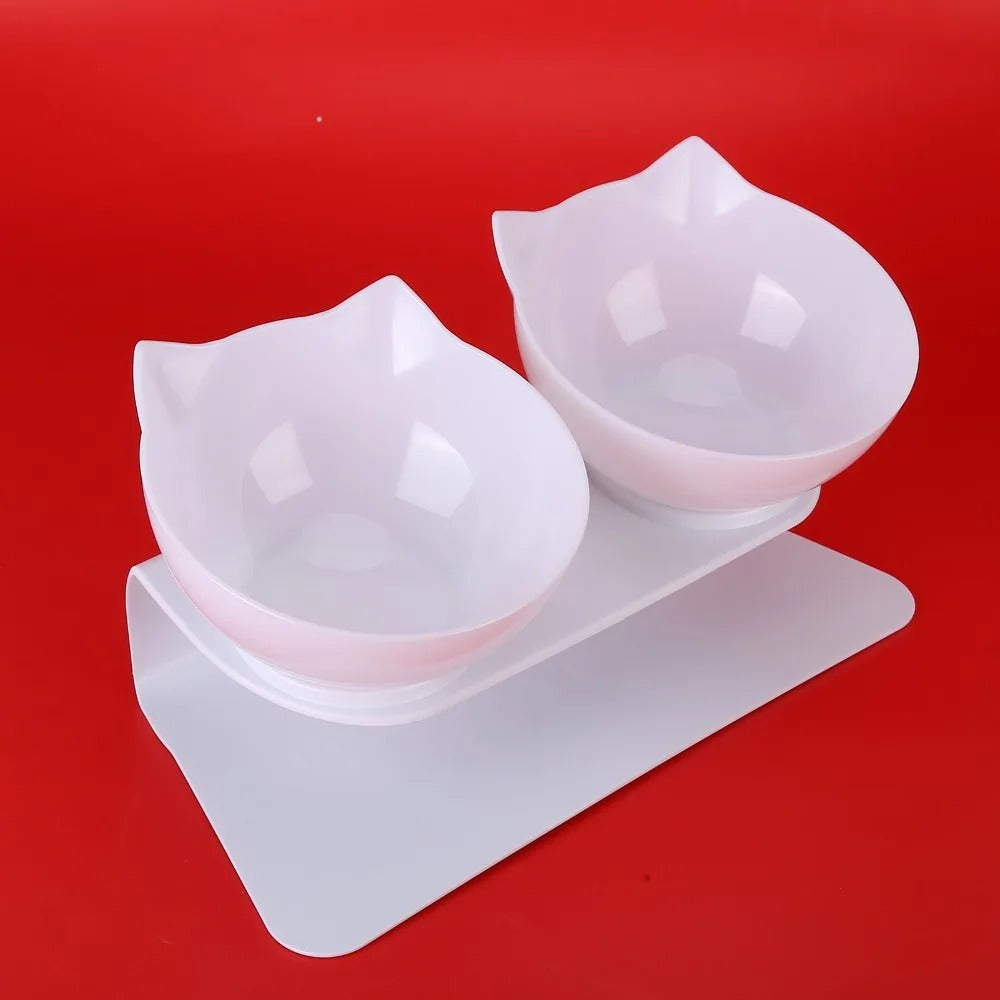 Transparent Aerial Pet Bowl - Double Bowl
