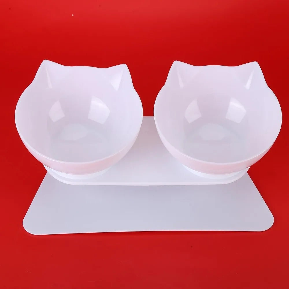 Transparent Aerial Pet Bowl - Double Bowl