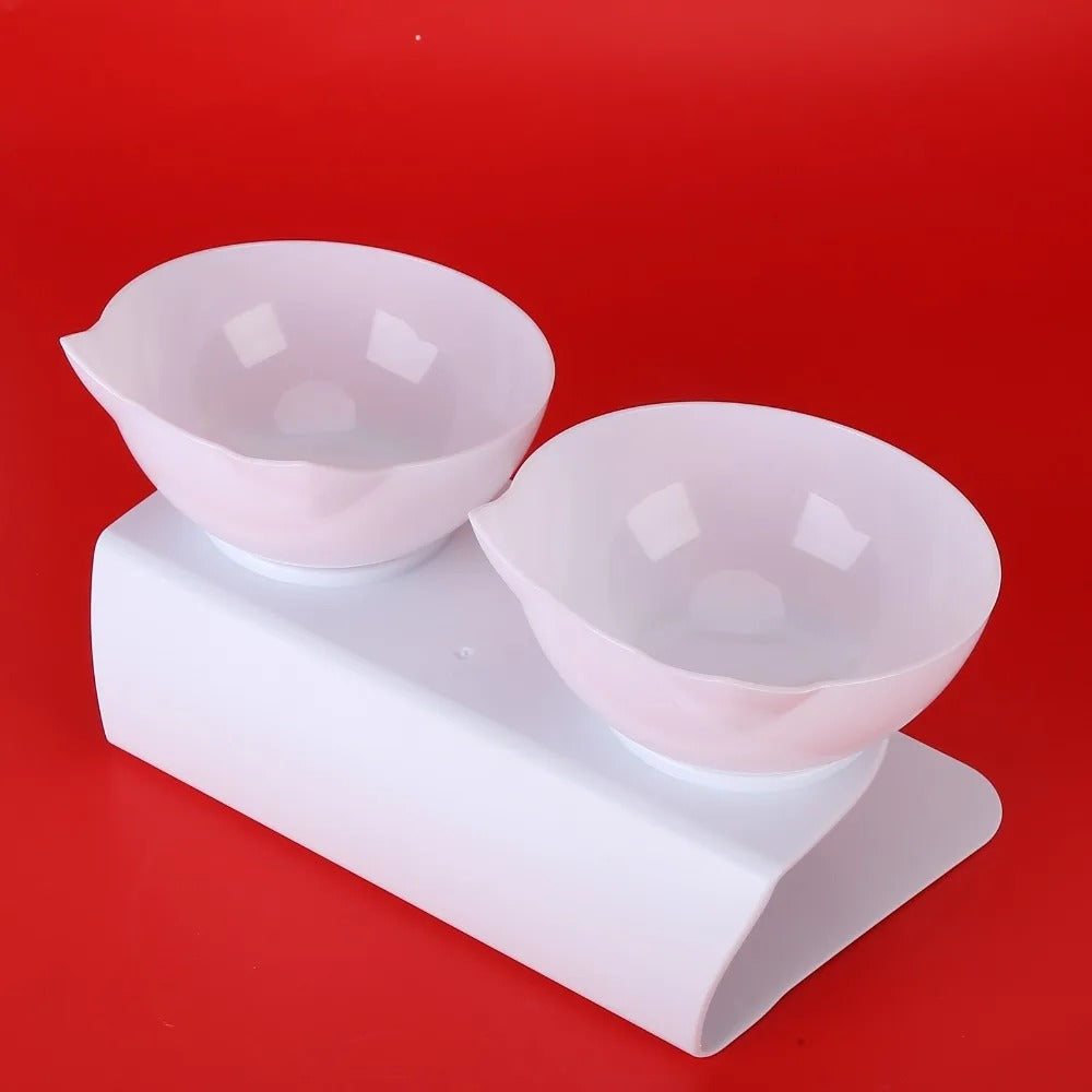 Transparent Aerial Pet Bowl - Double Bowl