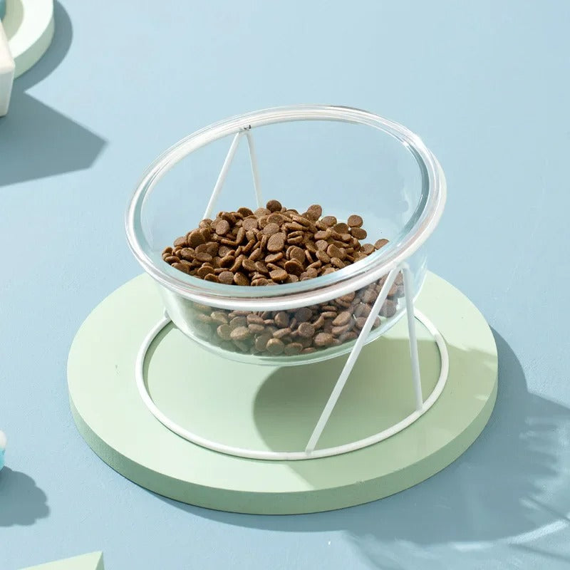 Cross shaped elevated pet bowl