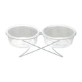Cross shaped elevated pet bowl