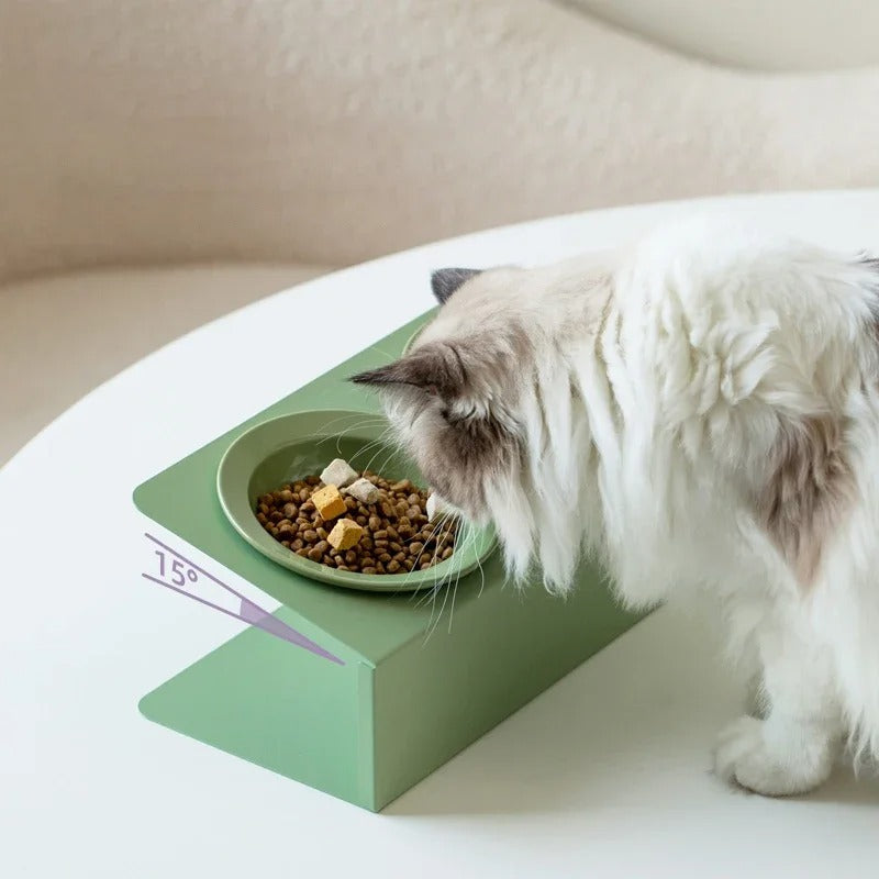 U-shaped pet feeding bowl - double bowl
