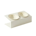 U-shaped pet feeding bowl - double bowl